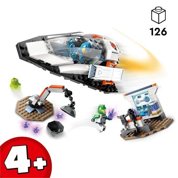 LEGO® 60429 City Skibet og opdagelsen af asteroiden, legetøj med 2 astronaut minifigurer og rumvæsen figur Flerfärgad