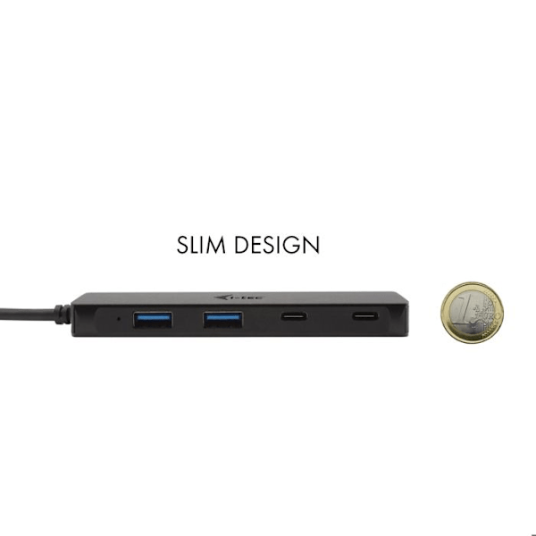 USB Hub - i-Tec - C31HUBMETAL2A2C - Musta - Liitä ja käytä - 2 Ports USB A 3.2 Gen 1