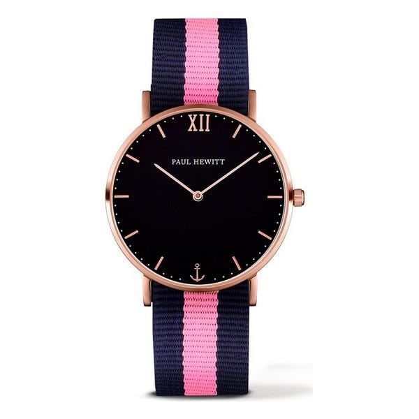 Klocka - Paul Hewitt - PHSARSTBNLP20 - Ø 39 mm - Kvarts - Blå/Rosa Nylon Blå, Rosa