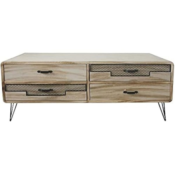 Vardagsrumsmöbler - DKD HEMINNREDNING - Metall Paulownia Trä - Flerfärgad - 33x120x66 cm - Att montera själv Flerfärgad