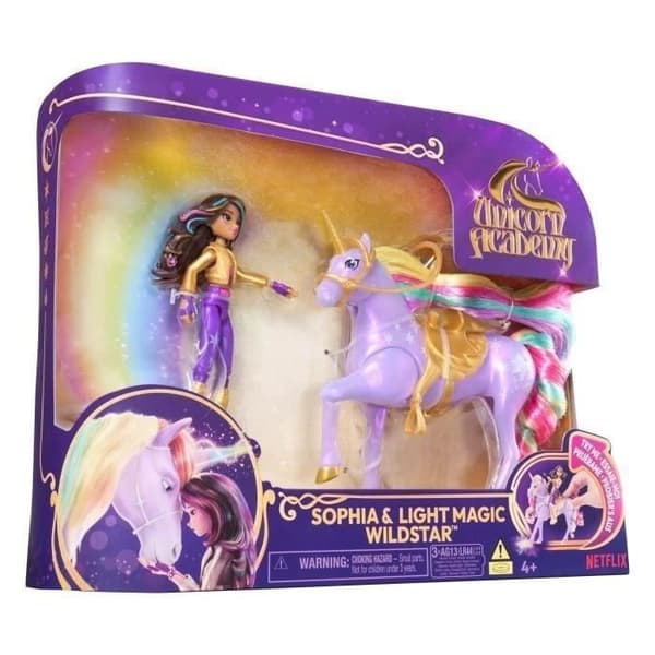 SPIN MASTER SOPHIA JA WILDSTAR MAGIC LIGHT Unicorn Academy Regnbåge