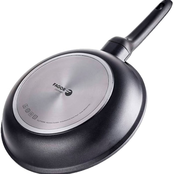 Induktionssteger 28 cm Aluminium med non-stick belægning Økologisk uden PFOA FAGOR Alutherm Sort 00222 Svart
