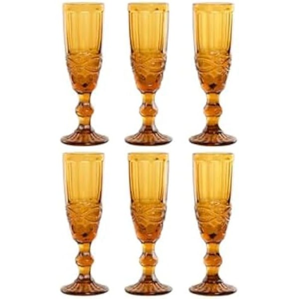 Lasit - HOME ESPRIT - 6 ruskean lasin sarja - 150 ml - Moniväriset - Lasi Flerfärgad