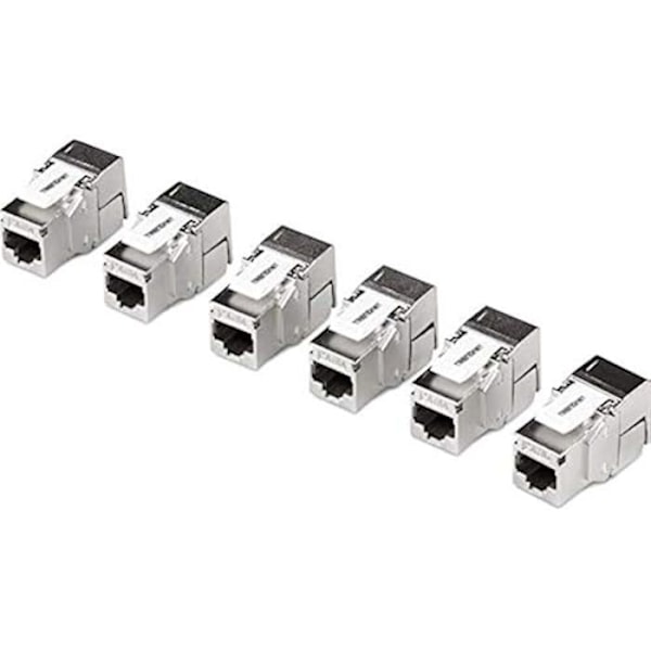 TRENDnet TC-K06C6A Paket med 6 Shielded Cat6A RJ45 Keystone Jack, för användning med Shielded Blank Keystone Patch Panel