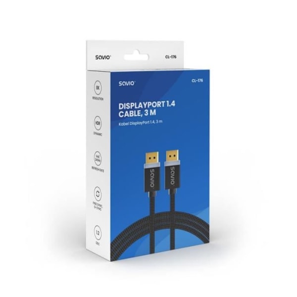Savio Cle DP v1.4(M) CL-176, 3m - 5901986048220