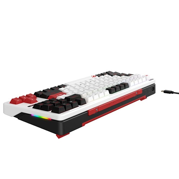 Spilkeyboard med RGB-lys 1,8 m, 200 mA - Havit (KB902L) - Sort/Hvid/Rød
