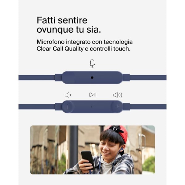 USB-C-hörlurar med justerbar volymbegränsare, idealiska för personligt lyssnande i full säkerhet.