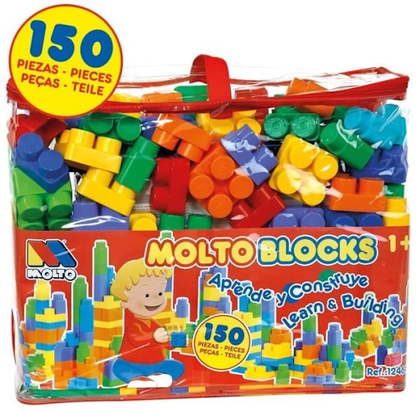 Byggespil - MOLTO - Blocks Taske 150 stk. - Plast - Forskellige farver - Fra 3 år olika färger