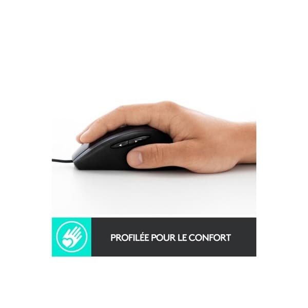 Trådad mus - Logitech - M500s - Ultra-snabb rullning - 7 anpassningsbara knappar - Grå
