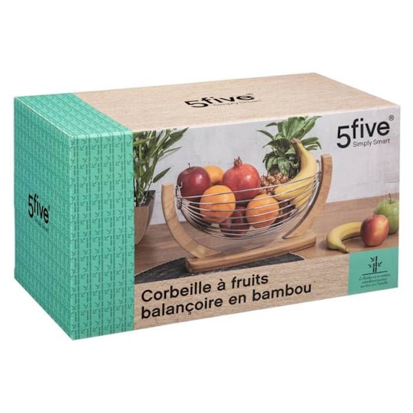 5five - metal swing kurv 36x21cm bambus