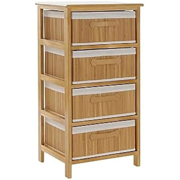 Kommod - DKD HOME DECOR - Flerfärgad - Bambus och paulownia trä - 42 x 32 x 81 cm - Litet komplementmöbel mångfärgad