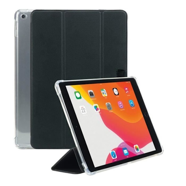 Folio Protective Case - MOBILIS - iPad 10.2'' 2020/2019 - Forstærkede hjørner - Gennemsigtig/Sort - Blandet Klar/svart