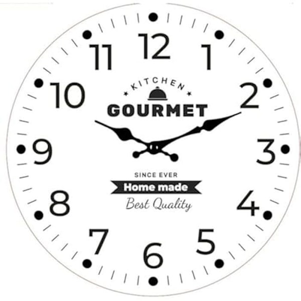 Väggklocka - VERSA - Gourmet - Trä - Flerfärgad - 31,5 cm - Modern design Flerfärgad
