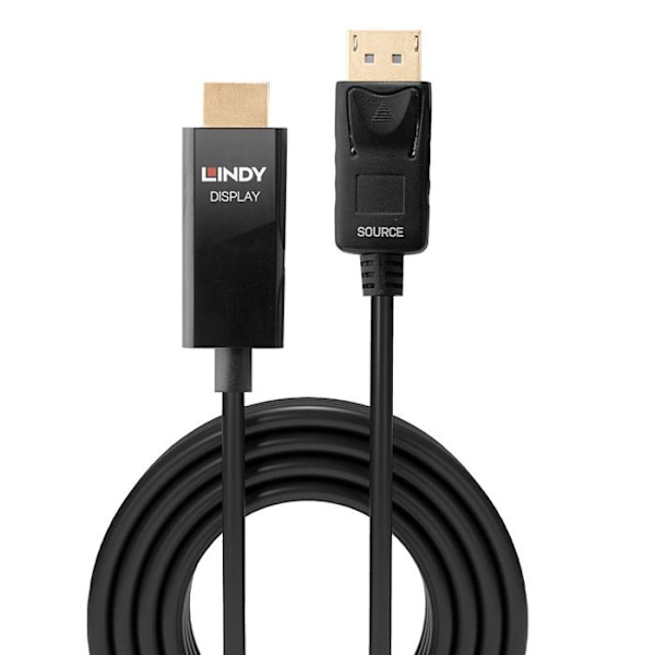 LINDY Aktiv DisplayPort till HDMI-kabel med HDR 1m Svart