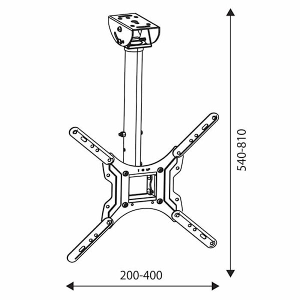 Tm electron - TMSLC410 - Universaali kattoteline 26" - 55" näytöille (laajennettava ja pyöritettävä) Musta