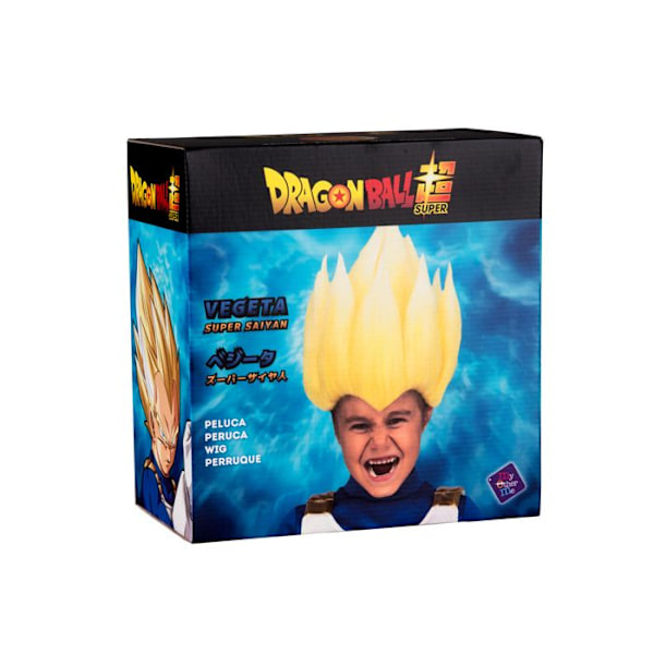 Super Saiyan Vegeta Dragon Ball barnperuk Blond med tjocka hårstrån uppdragna