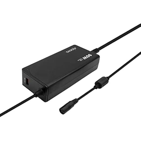 AISENS - ASLC-90WAUTO-BK - Universal universal oplader 90 W med 12 stik + USB-A QC.3.0 Svart