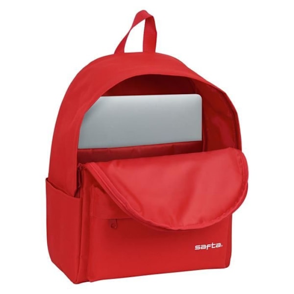 Laptopväska - Safta - Röd - Polyester - Med dragkedja - 16 L Svart