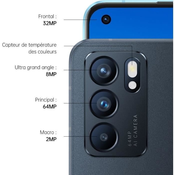 OPPO Reno6 5G 128GB sort Svart