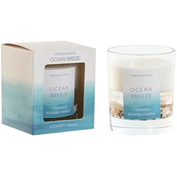 Doftljus - HOME ESPRIT - Ocean Breeze - Flerfärgad - 8x8x9,3 cm - Modern design Flerfärgad