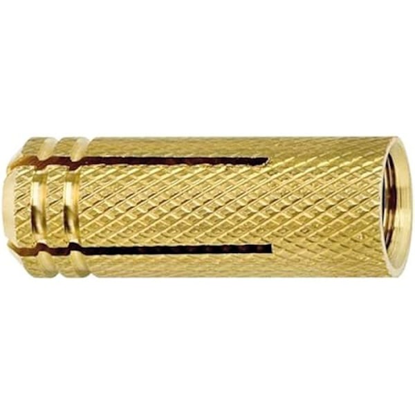 Udvidelsesankre - APOLO MEA - ME 6 x 20 - Robust messing - Ideel til fugtige rum - Pakke med 100 Silver