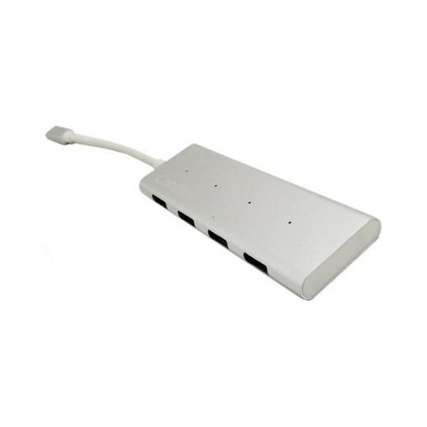 CoolBox COO-HUC4U3 USB-hub Hvid - 4 porte - BC1.2 hurtigopladningsunderstøttelse - Aluminiumscover