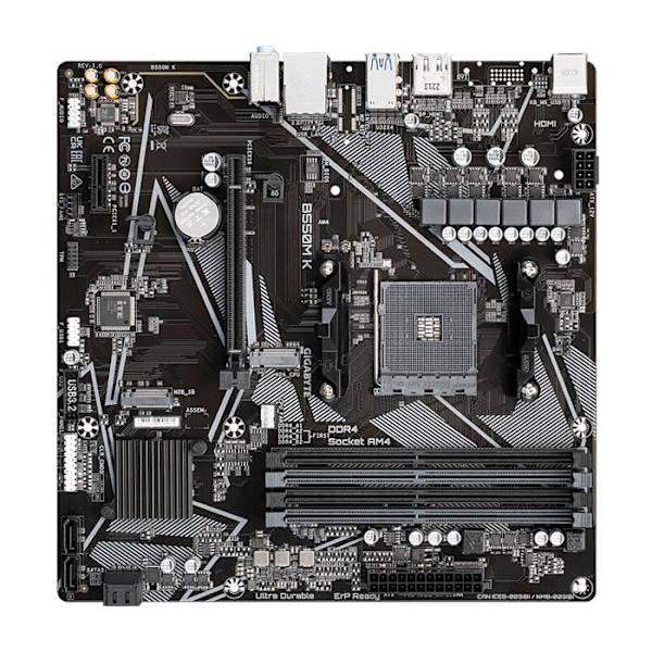 Moderkort - Gigabyte - B550M K - Ultra Durable - PCIe 4.0 - Sockel AM4 - Micro ATX