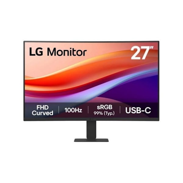 Monitor LG 27U421A-B 27" Full HD 100Hz VA Curved HDR10 USB-C Flicker Free Sort Sort