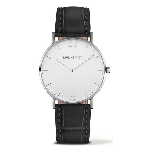 Klocka - Paul Hewitt - PH-SA-S-ST-W-15S - Ø 39 mm - Läder - Kvarts - Analog Grå, Silver, Vit
