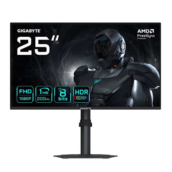 Moniteur Gaming - GIGABYTE - G25F2 - 24,5' FHD - 200Hz - 1ms - DisplayHDR 10 Sort