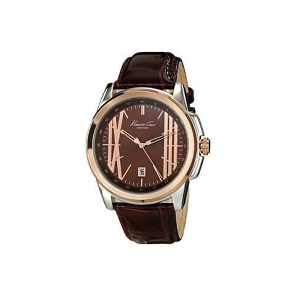 Kello - Kenneth Cole - KC8096 - Kvartsi - Aakkosnumeerinen - Ruskea nahka