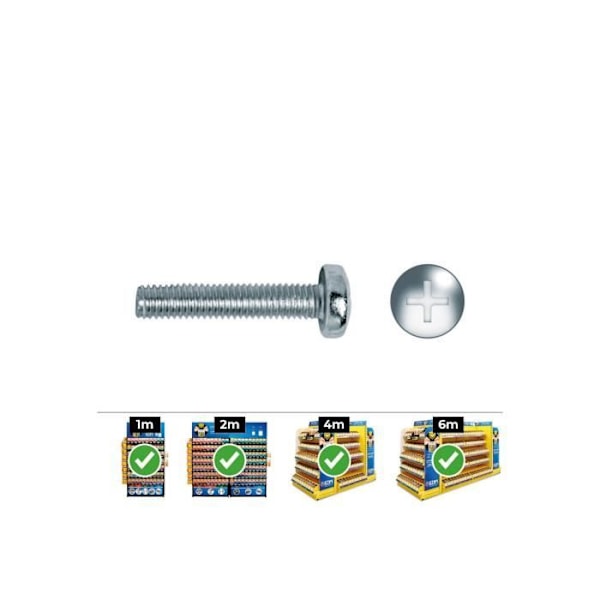 GENERIC - Box med 250 metriska skruvar runt huvud Philips Försänkt Din/Ref 7985 5x30 Zink 250 enheter - Celo