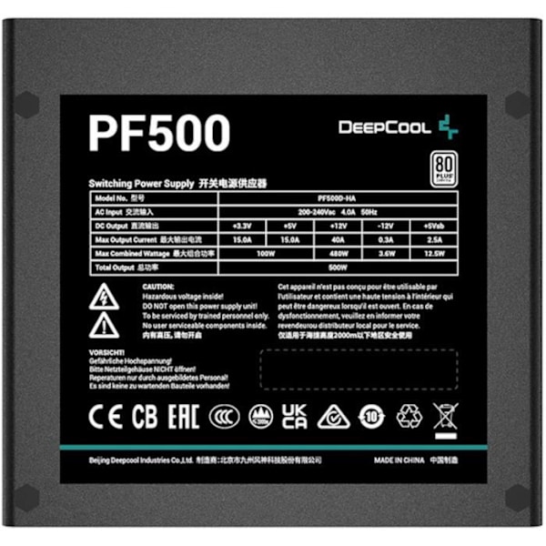 Strömförsörjning - DEEPCOOL - R-PF500D-HA0B-EU - PF500 - 80 Plus