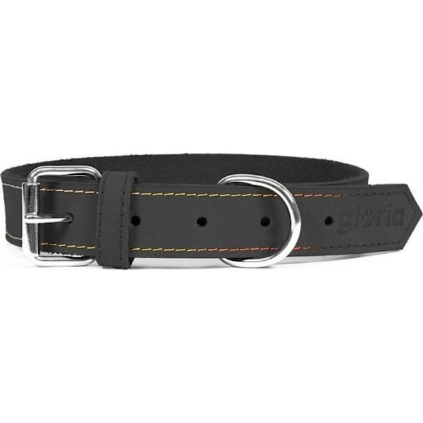GLORIA hundehalsbånd i nubuck læder med D-ring og justerbart spænde