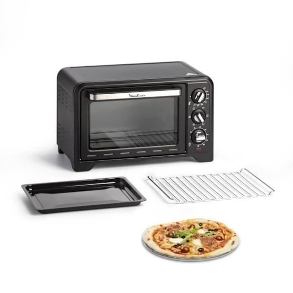 MOULINEX Optimo Elugn, Fristående, 19 L, Kompakt, konvektionsvärme, 6 lägen, Termostat 240 °C, Timer OX444810 Svart