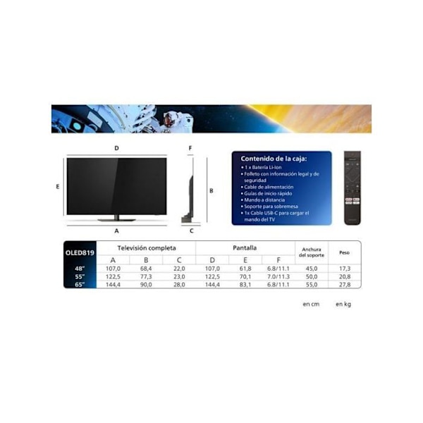 Philips 48OLED819 48" OLED UltraHD 4K HDR10+ Adaptiv
