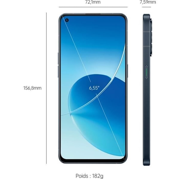 OPPO Reno6 5G 128GB sort Svart