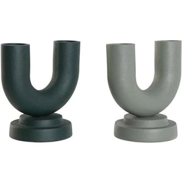Dekorative vaser - HOME ESPRIT - Sæt med 2 - Aluminium - Flerfarvet - 18 x 13 x 19 cm Flerfärgad