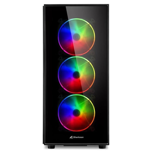 SHARKOON TG5 PRO RGB PC-kotelo - Musta - Midi Tower - 3x 120 mm - ATX, Micro ATX, Mini-ITX