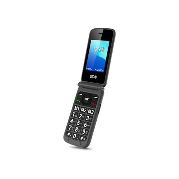 SPC Stella 2 - Senior Flip -matkapuhelin isoilla painikkeilla, SOS-painike, 3 suoraa muistia, latausalusta