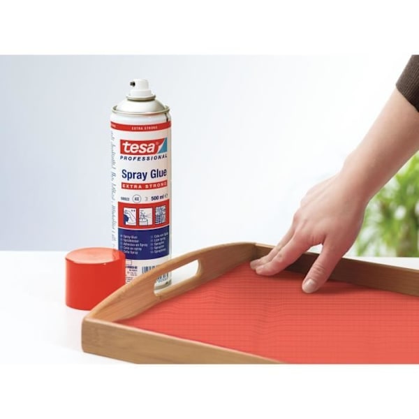 Liimaspray - TESA - Extra Strong - 500 ml - Punainen - Nopea levitys Rött och mångfärgat
