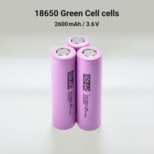 Piles Greencell - 20GC18650NMC26 - Green Cell husholdningsbatteri genopladeligt batteri 18650 lithium-ion (Li-Ion) ()