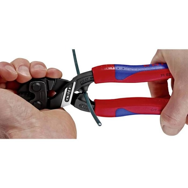 KNIPEX boltsaks - Kompakt 200 mm - Krom-vanadium stål - Præcis skæring - Diameter op til 5,2 mm Rød
