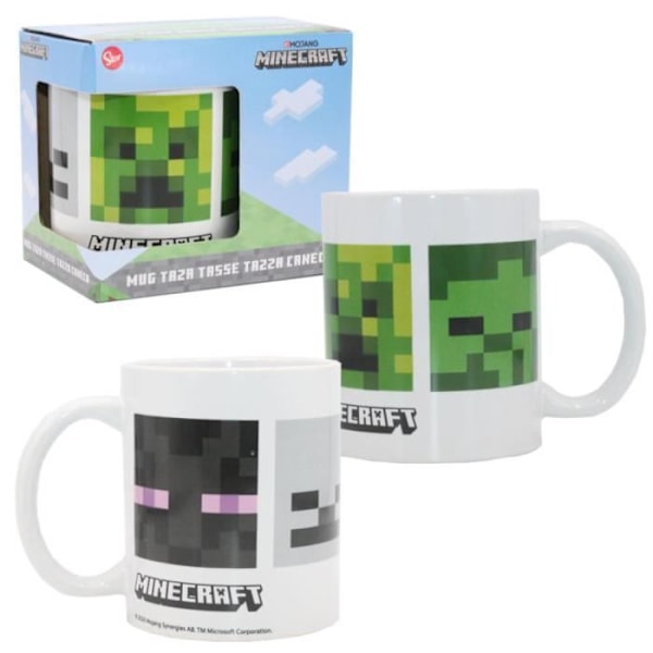 Krus - Minecraft - 325 ml - Keramik - Tåler opvaskemaskine - Børn
