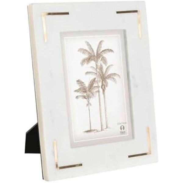 Valokuvakehys - HOME ESPRIT - Shabby Chic - Luonnonmarmori - Messinki - 20 x 25 cm mångfärgad