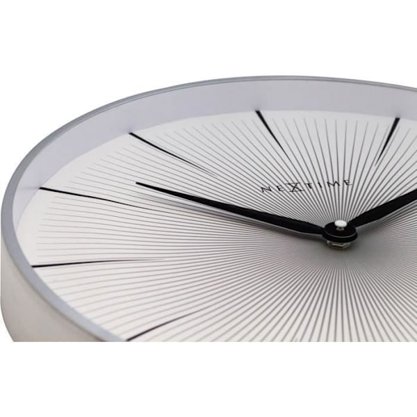 Väggklocka - NeXtime - 2 sekunder - Ø 40 cm - Metall - Vit Vit
