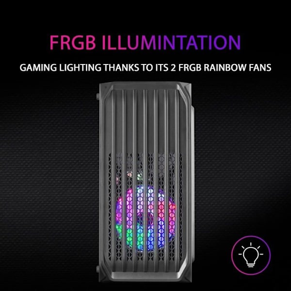 Mars Gaming MC-S2 RGB Mini Tower Micro ATX PC taske med glaspanel - sort - TU