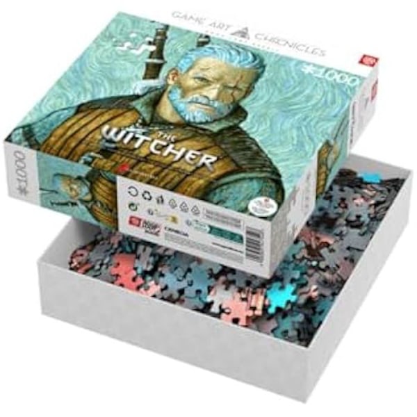 Puzzle - GODT BYtte - The Witcher - Geralt de Rivia - Vincent Van Gogh - 1000 brikker - Multifarvet Flerfärgad