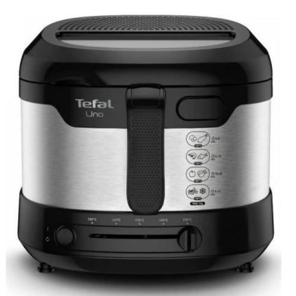 Friteuse Tefal Uno - TEFAL - FF215D - 1600 Watt - Sort - Kapacitet 1 kg Svart stål