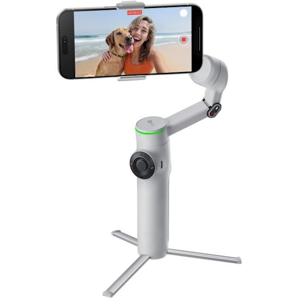 Gimbal - INSTA360 - Flow 2 Pro - Grå - Kompatibel med Apple DockKit - 3-aksers stabilisering